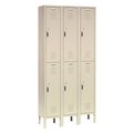 Global Industrial Double Tier Locker, 12x12x36 6 Door, Assembled Tan 652175TN